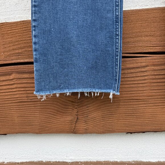 J JILL Denim Kick Flare Ankle Jeans. Raw Hem, Mid-Rise, Stretch, Blue. Sz 6 EUC - Picture 6 of 15